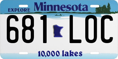 MN license plate 681LOC