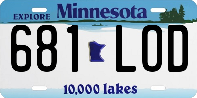 MN license plate 681LOD