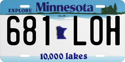 MN license plate 681LOH
