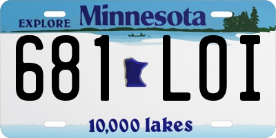 MN license plate 681LOI