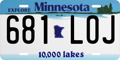 MN license plate 681LOJ