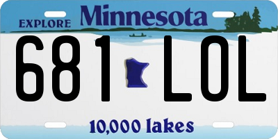 MN license plate 681LOL