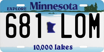 MN license plate 681LOM