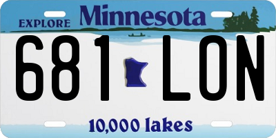 MN license plate 681LON