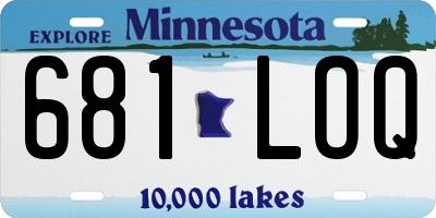 MN license plate 681LOQ