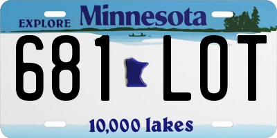 MN license plate 681LOT