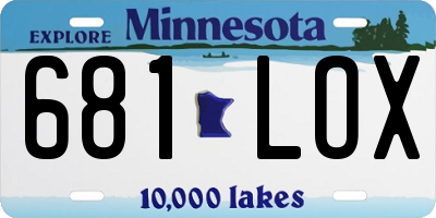 MN license plate 681LOX