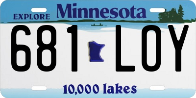 MN license plate 681LOY