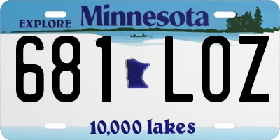 MN license plate 681LOZ