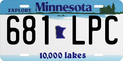 MN license plate 681LPC