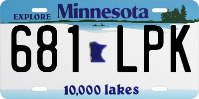 MN license plate 681LPK