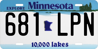 MN license plate 681LPN