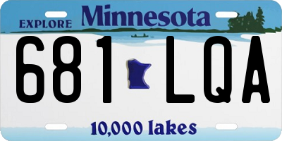 MN license plate 681LQA