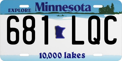 MN license plate 681LQC