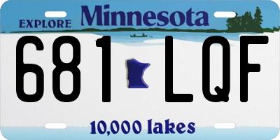 MN license plate 681LQF