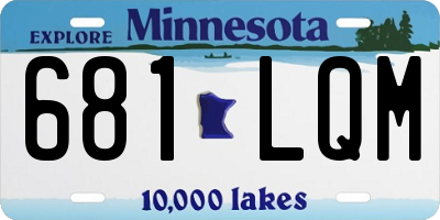 MN license plate 681LQM