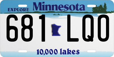 MN license plate 681LQO