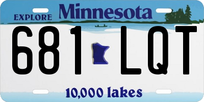 MN license plate 681LQT