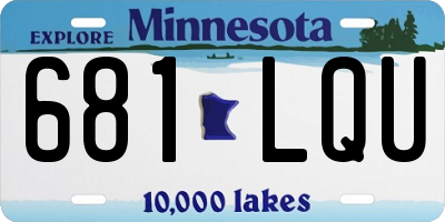 MN license plate 681LQU