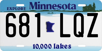 MN license plate 681LQZ