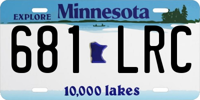 MN license plate 681LRC