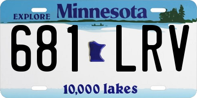 MN license plate 681LRV