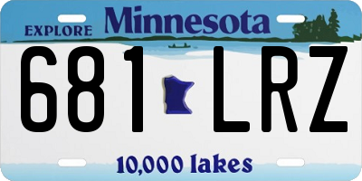 MN license plate 681LRZ