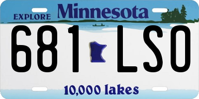 MN license plate 681LSO