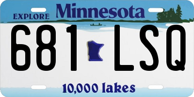 MN license plate 681LSQ