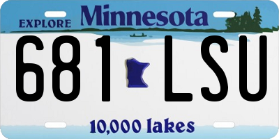 MN license plate 681LSU