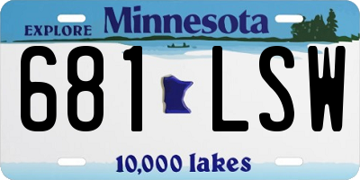 MN license plate 681LSW