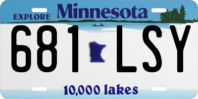 MN license plate 681LSY