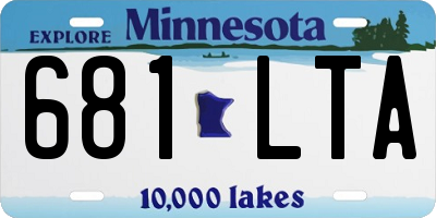 MN license plate 681LTA