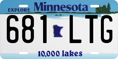 MN license plate 681LTG