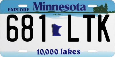 MN license plate 681LTK