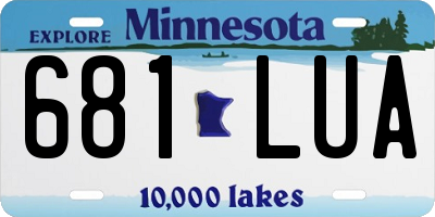 MN license plate 681LUA