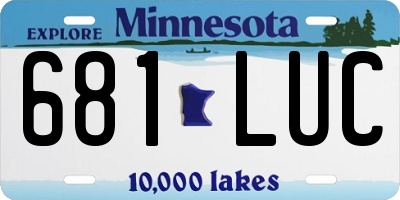 MN license plate 681LUC
