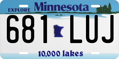 MN license plate 681LUJ