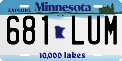 MN license plate 681LUM