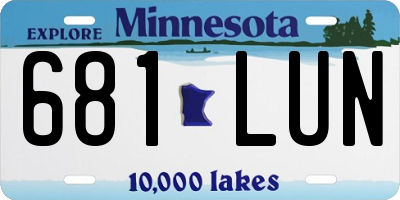 MN license plate 681LUN