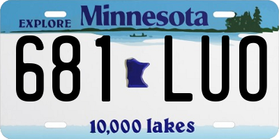 MN license plate 681LUO