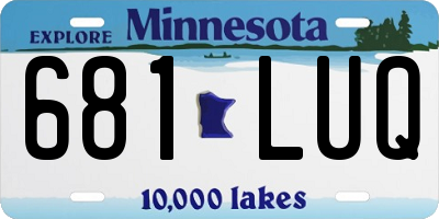 MN license plate 681LUQ