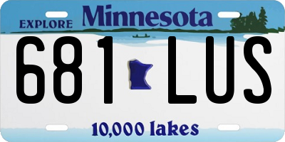 MN license plate 681LUS