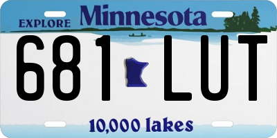 MN license plate 681LUT