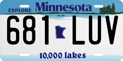 MN license plate 681LUV