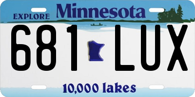 MN license plate 681LUX