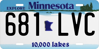 MN license plate 681LVC