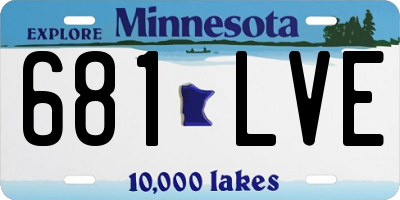 MN license plate 681LVE