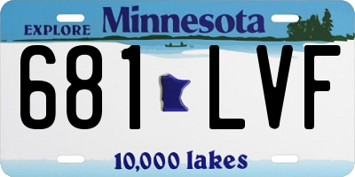 MN license plate 681LVF
