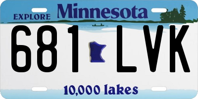 MN license plate 681LVK